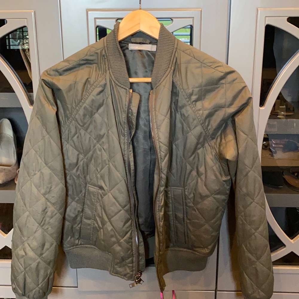Vince olive green bomber jacket